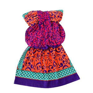 Vintage Rubber Ducky size Small Colorful Strapless Mini Dress Tunic Top